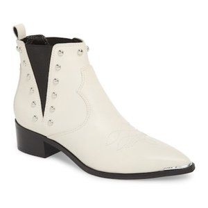 Marc Fisher white studded Yami Chelsea ankle boots